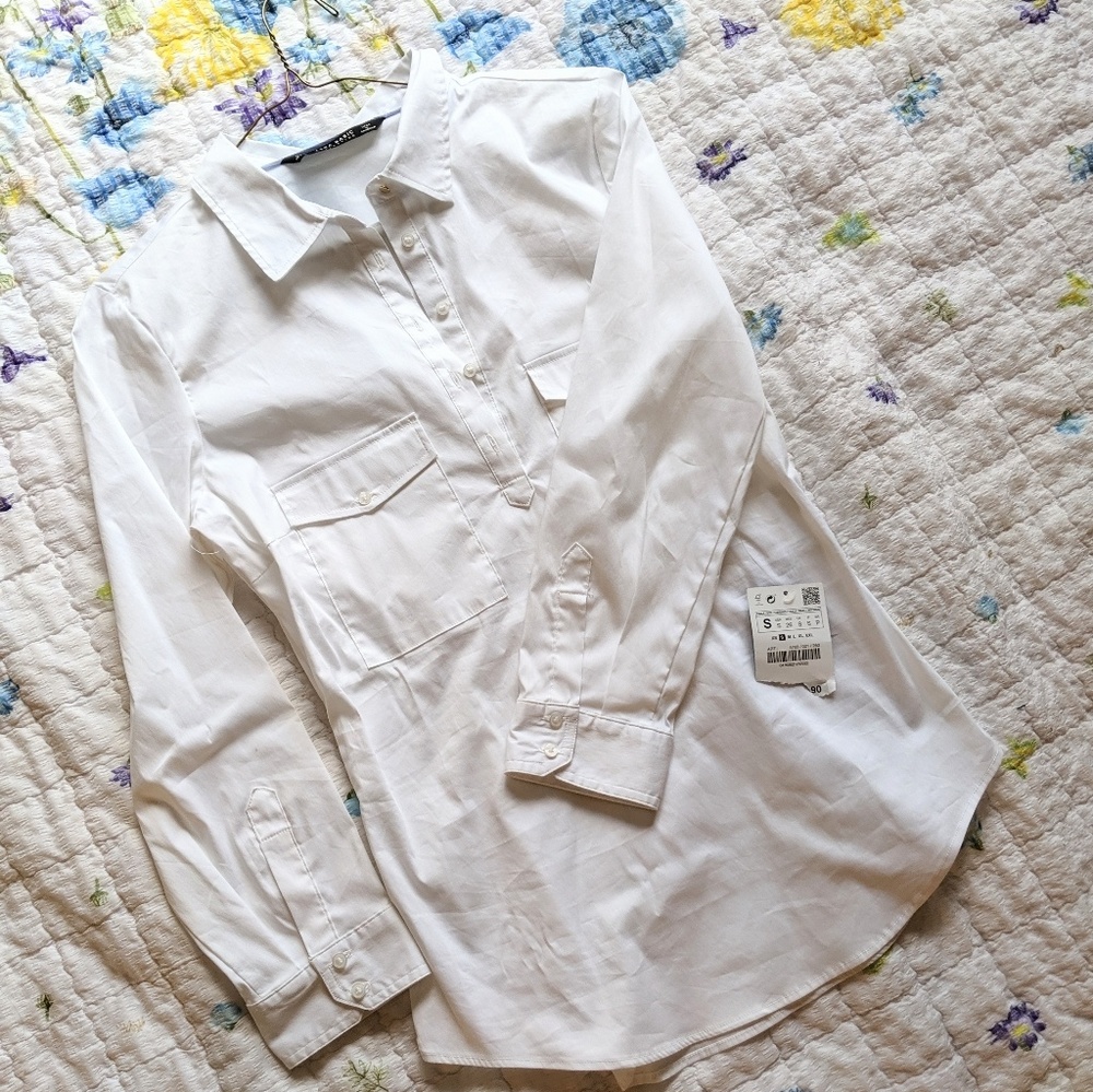 Zara classic white shirt S NWT